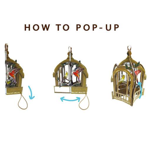 Greeting Life Bird Cage Card White TK-10