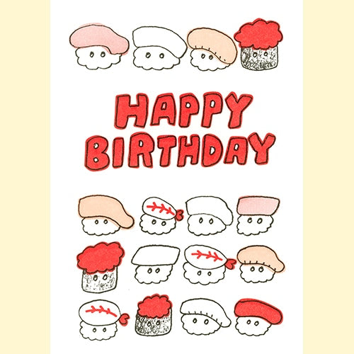 Konno Printing Greeting Card Sushi Birthday L19W001