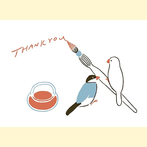 Konno Printing Greeting Card Birds and Pen L20W002