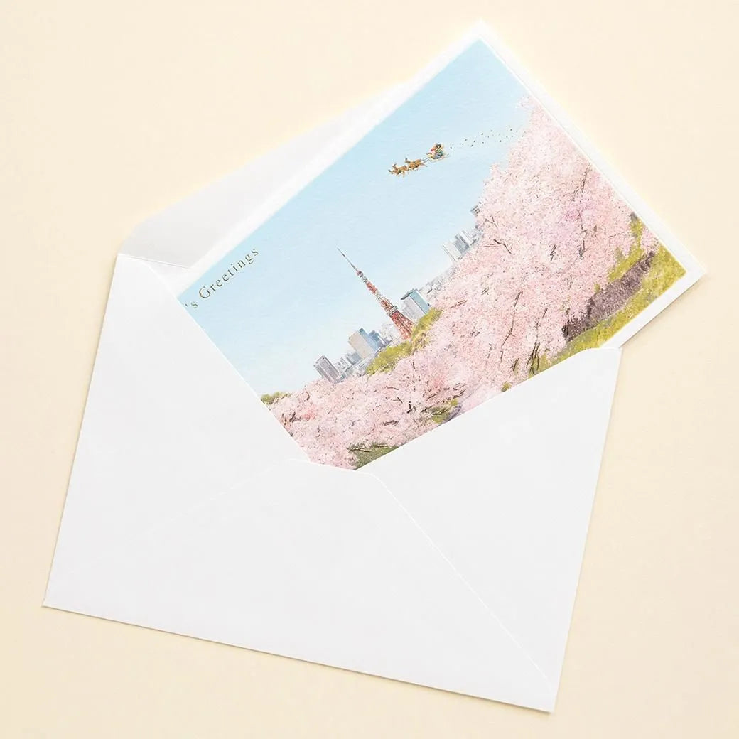 Japanese-Style Mini Santa Christmas Card, Chidorigafuchi.