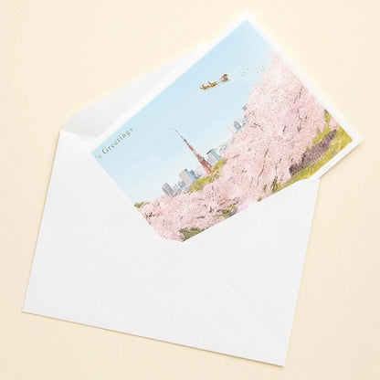 Japanese-Style Mini Santa Christmas Card, Chidorigafuchi.