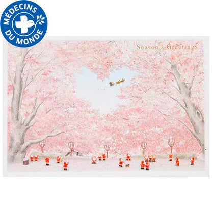 Japanese-Style Mini Santa Christmas Card, Hirosaki Park.