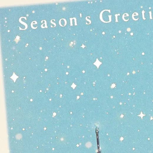 Mini Santa Sepia Card, Tokyo Blue Light-Up.