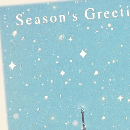 Mini Santa Sepia Card, Tokyo Blue Light-Up.