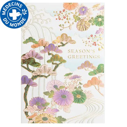 Japanese-Style Formal Card with Chrysanthemum Design.