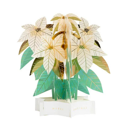 Christmas Blooming Card Poinsettia Gold