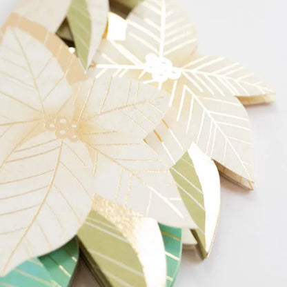 Christmas Blooming Card Poinsettia Gold