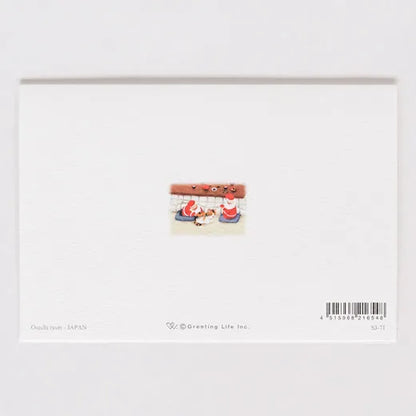 Japanese-style mini Santa Christmas card, New Year's feast.