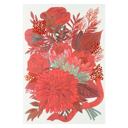 MONA Bouquet Card Red Flowers