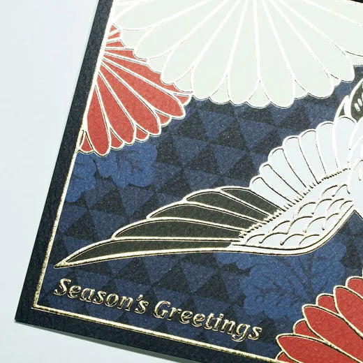 Japanese-Style Formal Card with Plum Blossoms and Crane