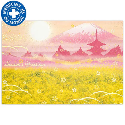Japanese-Style Formal Card, Spring Scenery