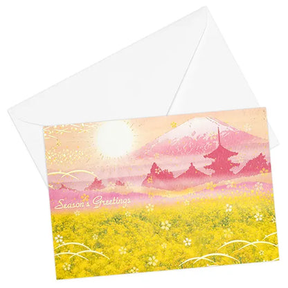 Japanese-Style Formal Card, Spring Scenery