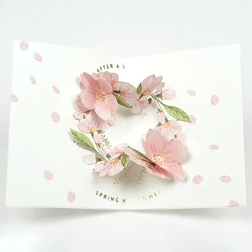 Sakura Wreath Pop-up Card