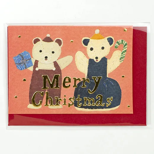 Kahoko Sodeyama Christmas Mini Card Bear
