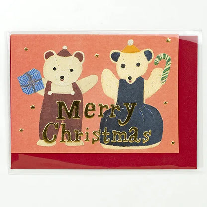 Kahoko Sodeyama Christmas Mini Card Bear