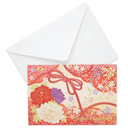 Japanese-Style Formal Card with Embroidered Flower Knot