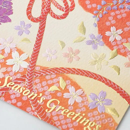 Japanese-Style Formal Card with Embroidered Flower Knot