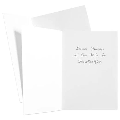 Japanese-Style Formal Card Embroidered with Pine, Bamboo, Plum, and Mt. Fuji