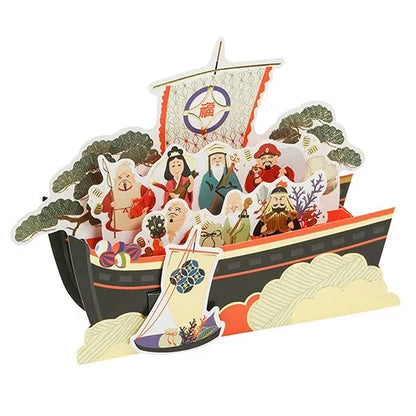Christmas Seven Lucky Gods Pop-Up Card
