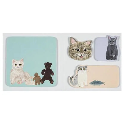 Cat and / Kahoko Sodeyama Book-shaped sticky notes