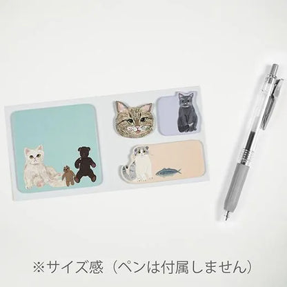 Cat and / Kahoko Sodeyama Book-shaped sticky notes