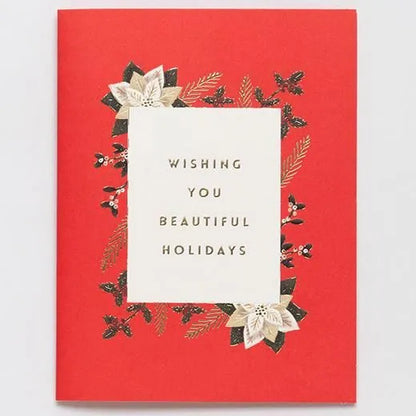 Christmas Wreath Pop-Up Card Red