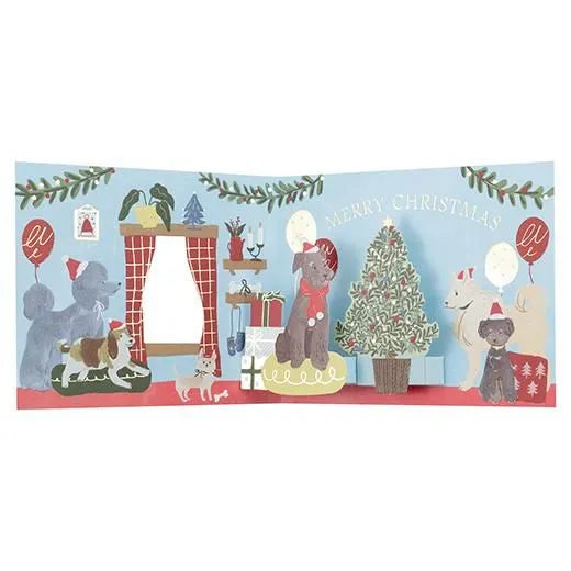 Christmas Window Party Card Dog