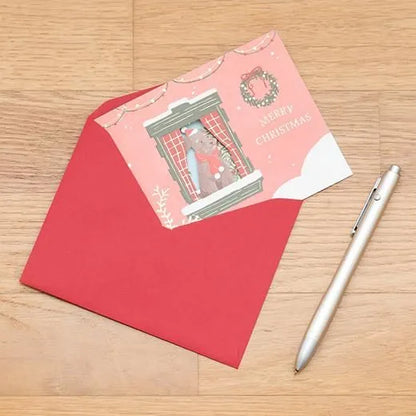 Christmas Window Party Card Dog