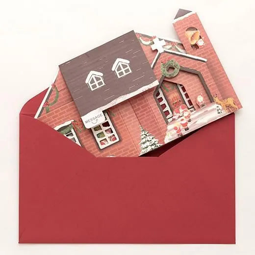 Mini Santa House Pop-Up Card Church