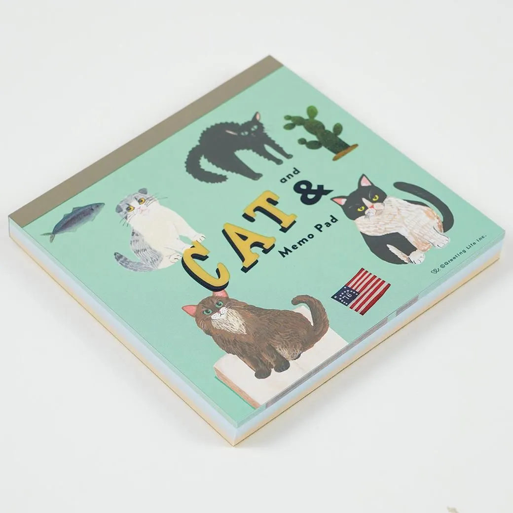 Cat and / Kahoko Sodeyama Square Memo Green