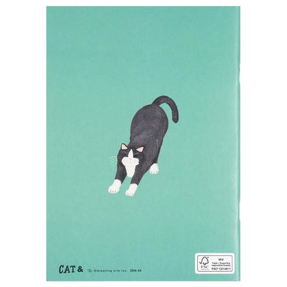 Cat and / Kahoko Sodeyama A5 Notebook Green