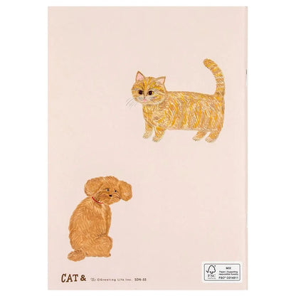 Cat and / Kahoko Sodeyama A5 Notebook Beige