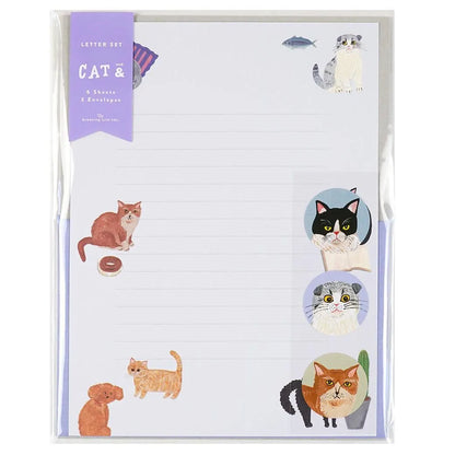 Cat and / Kahoko Sodeyama Letter Set - Purple
