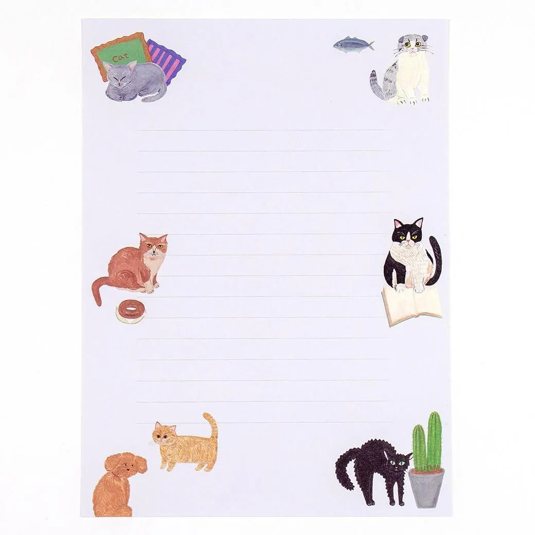 Cat and / Kahoko Sodeyama Letter Set - Purple