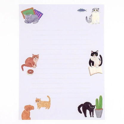 Cat and / Kahoko Sodeyama Letter Set - Purple