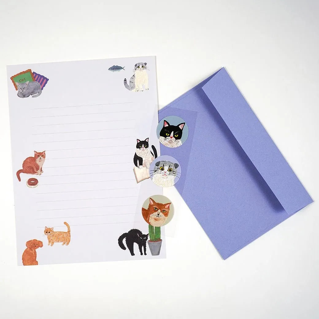 Cat and / Kahoko Sodeyama Letter Set - Purple