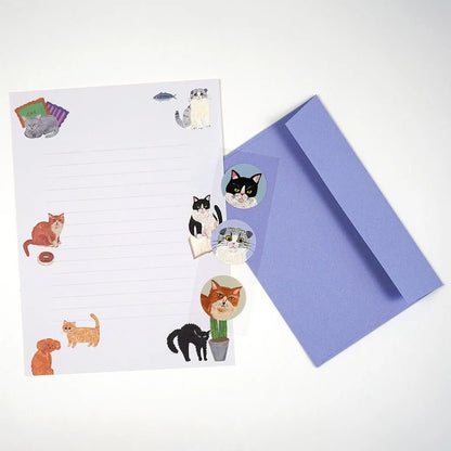 Cat and / Kahoko Sodeyama Letter Set - Purple