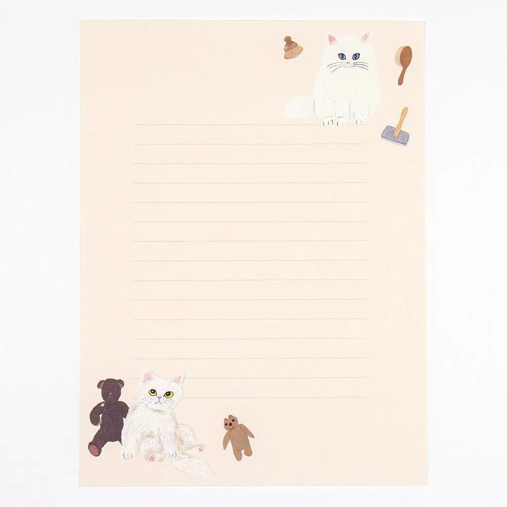 Cat and / Kahoko Sodeyama Letter Set Beige