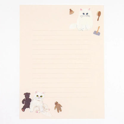 Cat and / Kahoko Sodeyama Letter Set Beige