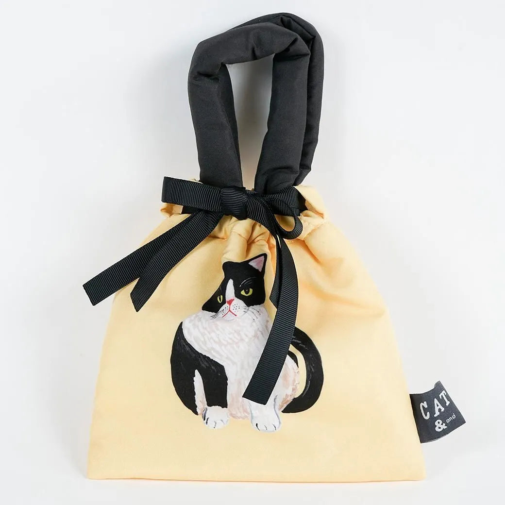 Cat and / Kahoko Sodeyama Cushion Drawstring Bag Yellow