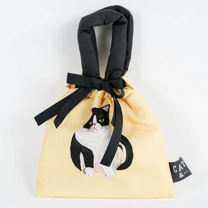 Cat and / Kahoko Sodeyama Cushion Drawstring Bag Yellow