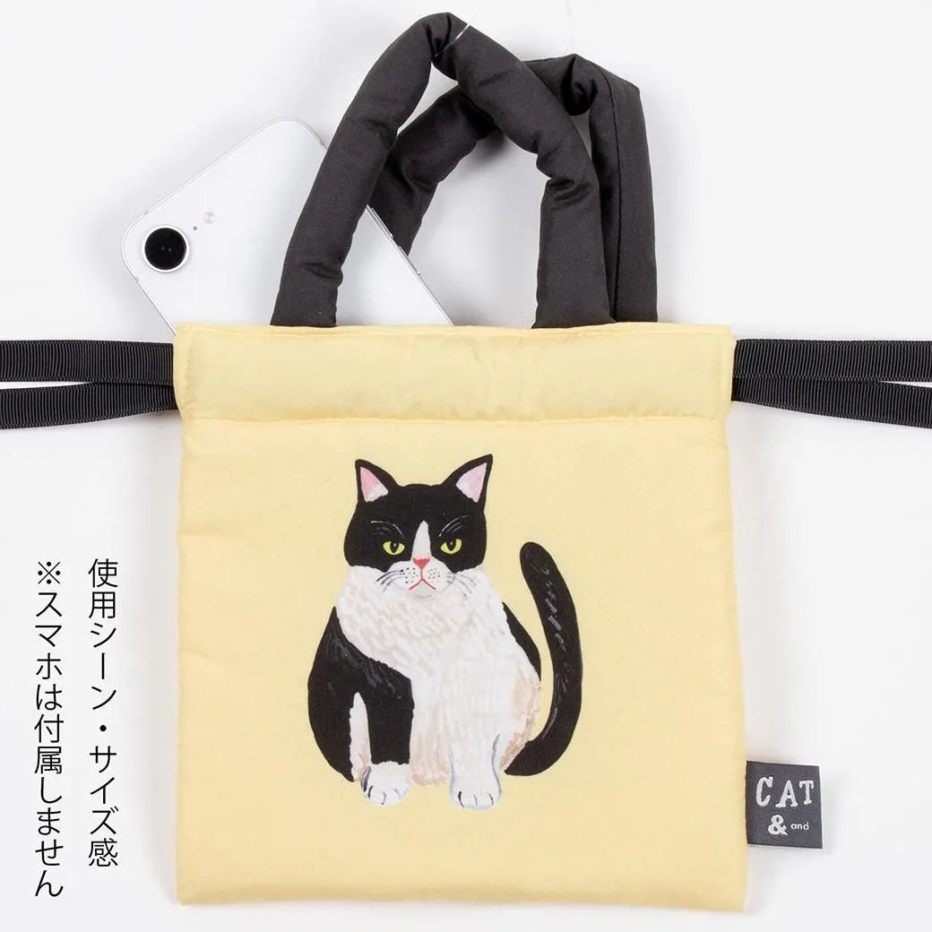 Cat and / Kahoko Sodeyama Cushion Drawstring Bag Yellow