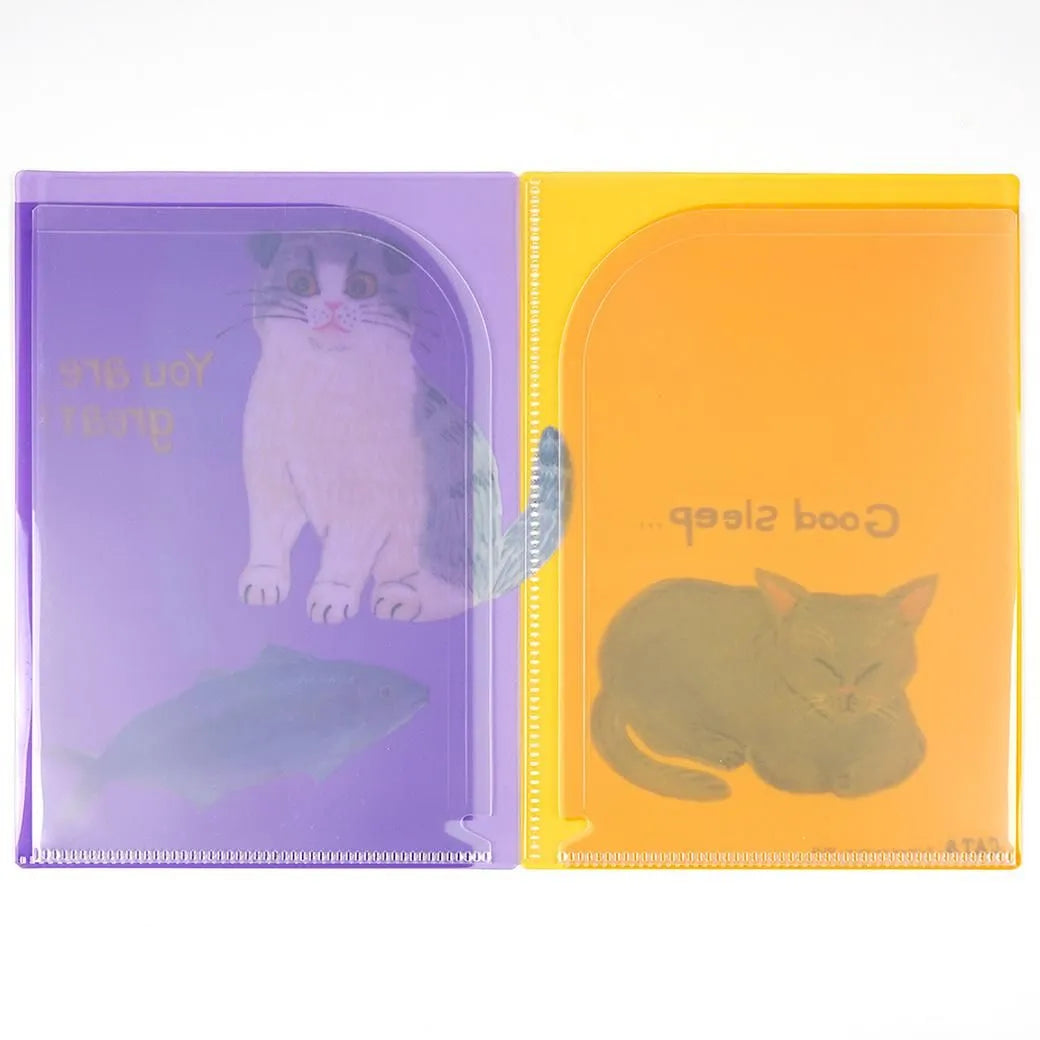 Cat and / Kahoko Sodeyama 6-Pocket Clear Holder (A5 Size) Purple
