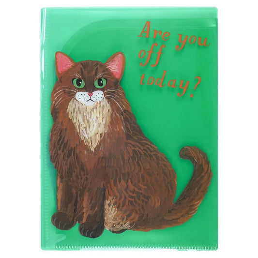 Cat and / Kahoko Sodeyama 6-Pocket Clear Holder (A5 Size) Green