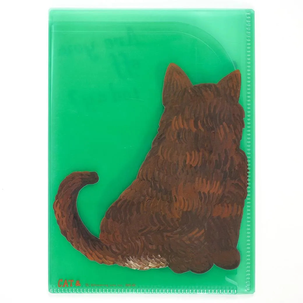 Cat and / Kahoko Sodeyama 6-Pocket Clear Holder (A5 Size) Green