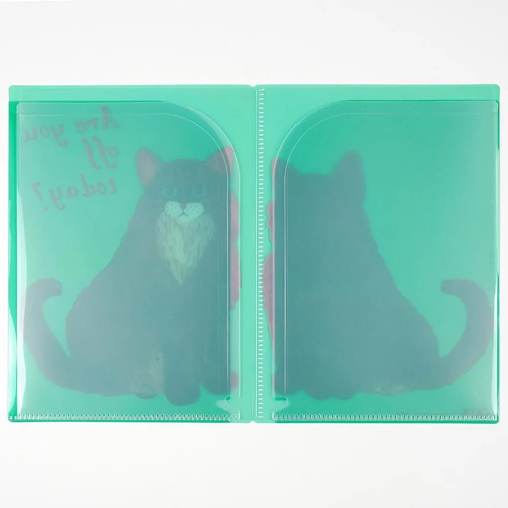 Cat and / Kahoko Sodeyama 6-Pocket Clear Holder (A5 Size) Green