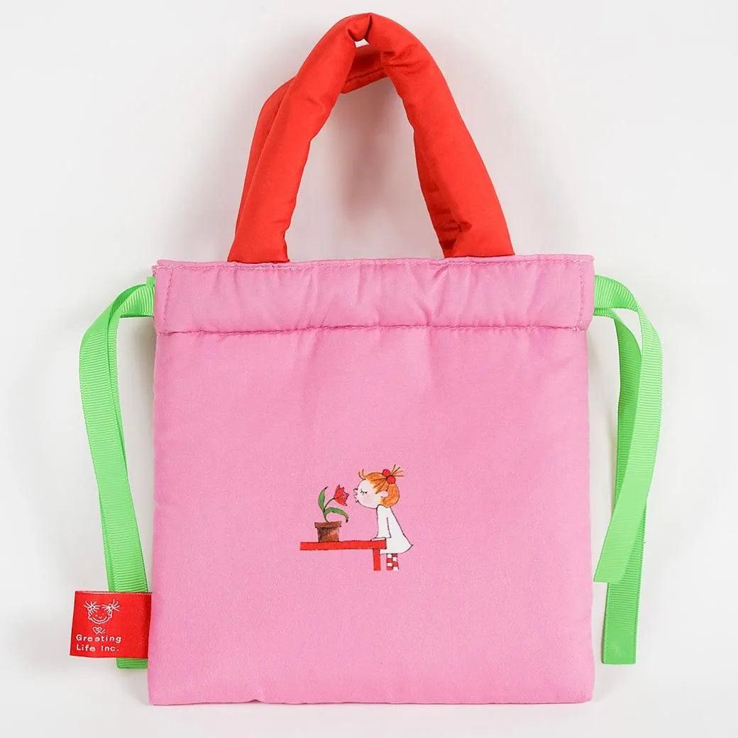Coco-chan Cushion Drawstring Bag - Tulip