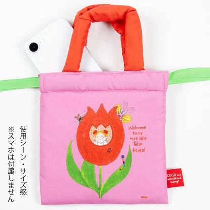 Coco-chan Cushion Drawstring Bag - Tulip