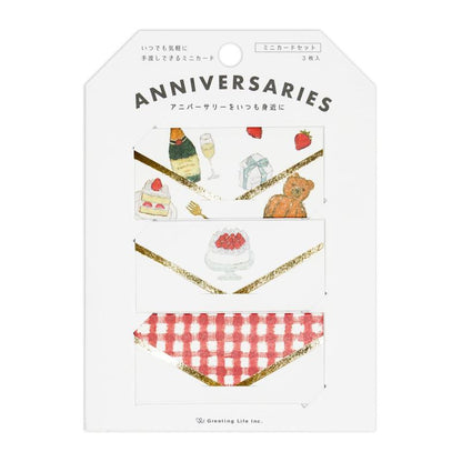 GreetingLife Anniversary Mini Card Set YZ-355 White
