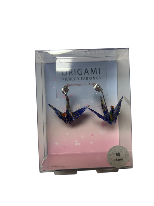 ORIGAMI Earrings - Crane, Blue